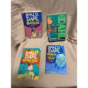 4 books  Charlie Glass Elevator Matilda Going Solo Georges Marvellous Medicine